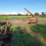 Playground with swings and climbing frames
