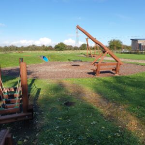 Playground with swings and climbing frames