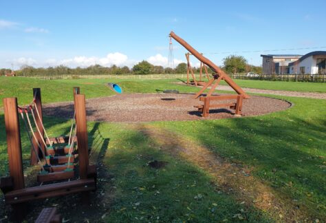Playground with swings and climbing frames