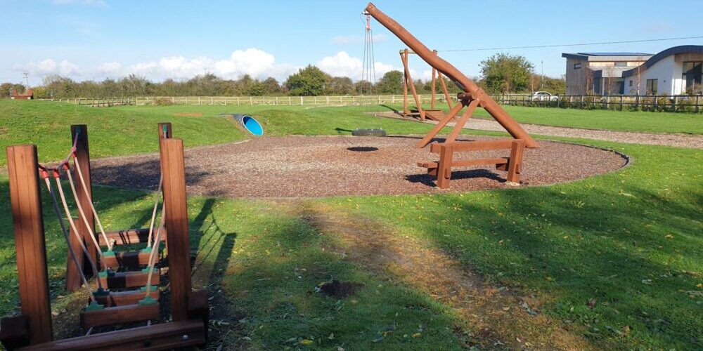 Playground with swings and climbing frames