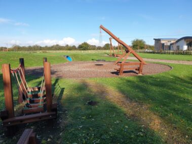 Playground with swings and climbing frames