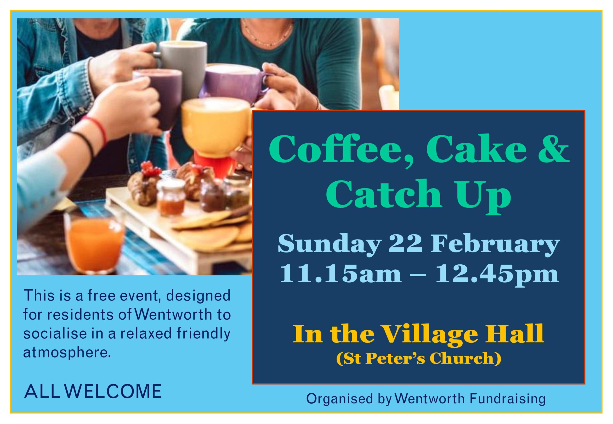 Raised coffee cups and cakes